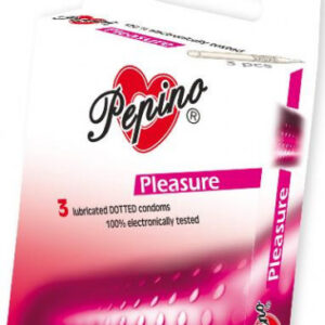 Pepino Pleasure – kondómy s bodkami (3 ks) Kondómy s vrúbkami a výstupkami Pre páry