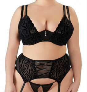 Plus size čierny komplet Pretty Lust