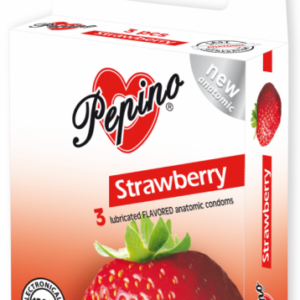 Pepino Jahoda – ochutené kondómy (3 ks) Ochutené kondómy Pre páry