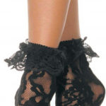 Čipkované ponožky Lace Ruffle Dámske pančuchy Erotická bielizeň