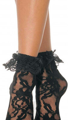 Čipkované ponožky Lace Ruffle Dámske pančuchy Erotická bielizeň
