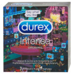 Durex Intense Orgasmic – vrúbkované kondómy (3 ks) Kondómy s vrúbkami a výstupkami Pre páry