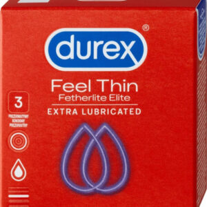 Durex Feel Thin Extra Lubricated – tenké kondómy (3ks) Ultra tenké kondómy Pre páry