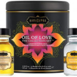 KamaSutra súprava zbozkávateľných olejov – Warm Kisses Of Love Zbozkávateľná kozmetika Valentínsky sprievodca