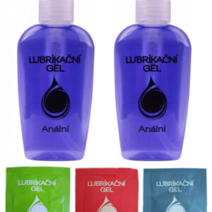 Análny lubrikačný gél (2 ks x 130 ml) + vzorky (3 ks x 3 ml) Anální lubrikační gely a oleje na vodní bázi Pre páry