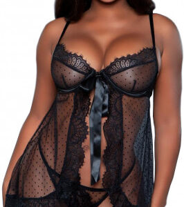 Čierna košieľka Goddess Babydoll