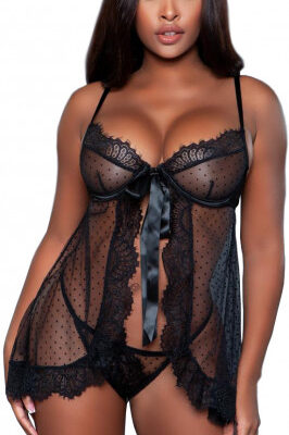 Čierna košieľka Goddess Babydoll