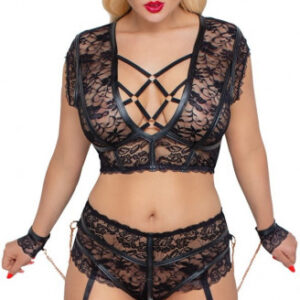 Plus size podväzkový komplet Decent Bondage