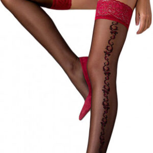 Passion samodržiace pančuchy Black Claret