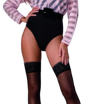 Passion samodržiace pančuchy Black Lace