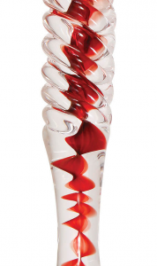 Sklenené dildo Swirl Up (22 cm) + semišové vrecúško Sklenené dildá Pre ženy