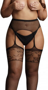 Plus size pančuchy s imitáciou podväzkov Rosalin Dámske pančuchy Pre ženy