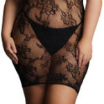 Plus size sieťované šaty Black Angel Erotické šaty