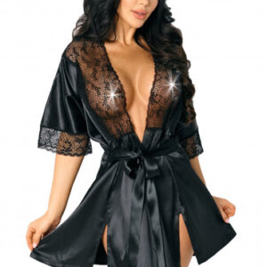 Čierny župan Satin Seduction