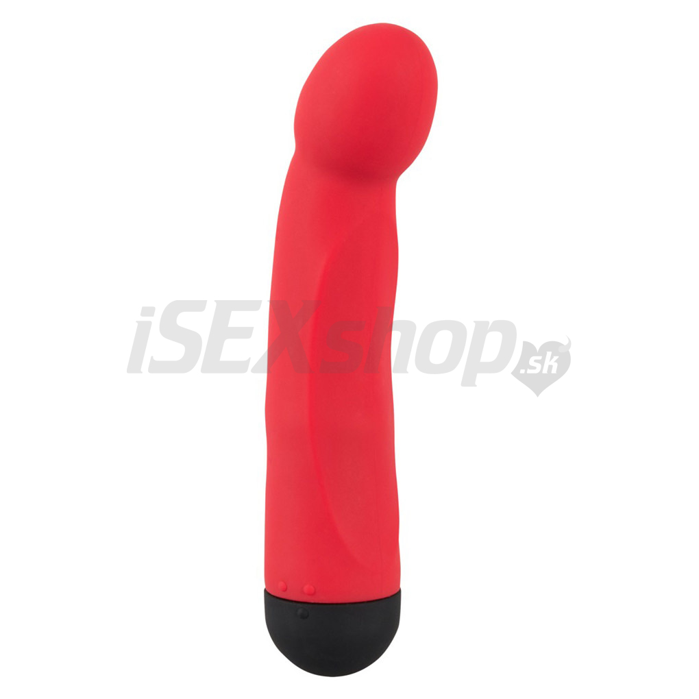 colorful-joy-red-g-spot-vibe-silikonovy-cerveny-vibrator-na-bod-g-37b8320 Hladký silikónový vibrátor na bod G červený – Obrázok 1