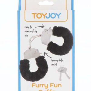 ToyJoy Furry Fun Cuffs plyšové erotické putá Black