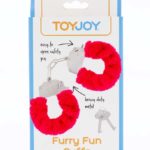ToyJoy Furry Fun Cuffs plyšové erotické putá red