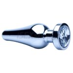 Kovový análny kolík v tvare kvapky strieborný S