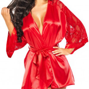 Saténový župan Red Temptation Župany a kimoná Darčekový sprievodca | Bielizeň