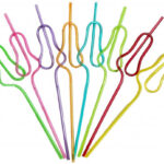 Žartovné plastové slamky Glitter Celebration (8 ks) Na párty a oslavy Pre ženy