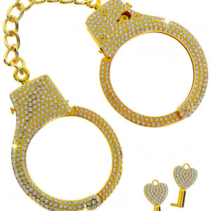 Zlaté kovové putá na ruky Shiny Obsession Erotické putá Pre páry