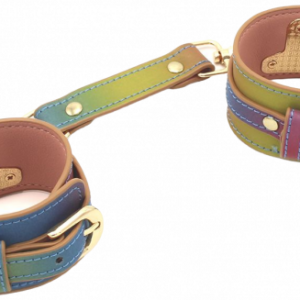 Dúhové koženkové putá na ruky Rainbow Fantasy Erotické putá Darčekový sprievodca | Pre nás oboch