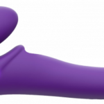 Vibračný pripínací penis Strap On M Violet s diaľkovým ovládaním (24