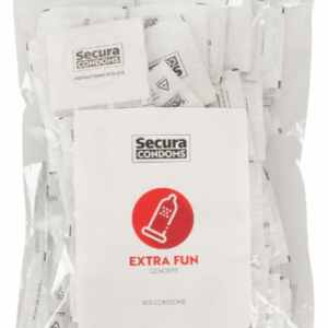 Secura Extra Fun - vrúbkované kondómy (100 ks) Kondómy s vrúbkami a výstupkami Pre páry