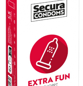 Secura Extra Fun - vrúbkované kondómy (12 ks) Kondómy s vrúbkami a výstupkami Pre páry