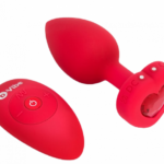 B-Vibe vibračný análny kolík Heart M/L s diaľkovým ovládaním + darček ToyCleaner 75ml Vibračné análne kolíky Pre páry