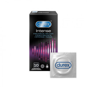 Durex Intense Orgasmic – vrúbkované kondómy (10 ks) Kondómy s vrúbkami a výstupkami Pre páry