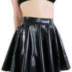 Čierna latexová sukňa Misty