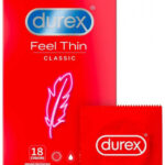 Durex Feel Thin Classic – tenké kondómy (18 ks) Veľké balenia kondómov Pre páry