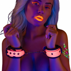 Ružové svietiace putá na ruky Pink Baddie Erotické putá Pre páry