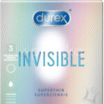 Durex Invisible – tenké kondómy (3 ks) Ultra tenké kondómy Pre páry