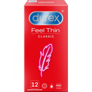 Durex Feel Thin Classic – tenké kondómy (12 ks) Ultra tenké kondómy Pre páry