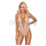 Kissable - low-cut lace bodysuit pink