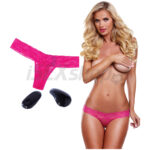 Secrets Vibrating Panties Lacy thong with bullet vibrator - pink