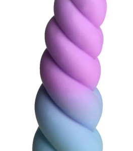 Silikónové dildo s prísavkou Mystique Unicorn (21 cm) + darček Natural gél 15 ml Dilda s prísavkou Pre ženy