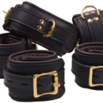 Leatherix Restrain súprava kožených pút na ruky a nohy s obojkom Erotické putá KOŽENÉ POMÔCKY LEATHERIX