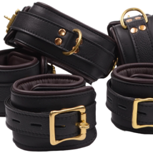 Leatherix Restrain súprava kožených pút na ruky a nohy s obojkom Erotické putá KOŽENÉ POMÔCKY LEATHERIX