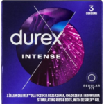 Durex Intense Orgasmic – vrúbkované kondómy (3 ks) Kondómy s vrúbkami a výstupkami Pre páry