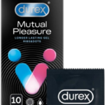 Durex Mutual Pleasure – vrúbkované kondómy (10 ks) Kondómy pre páry Pre páry