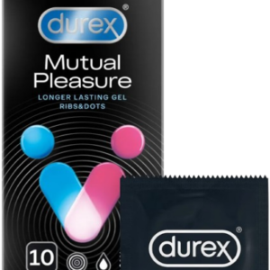 Durex Mutual Pleasure – vrúbkované kondómy (10 ks) Kondómy pre páry Pre páry