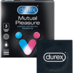 Durex Mutual Pleasure – vrúbkované kondómy (3 ks) Kondómy pre páry Pre páry