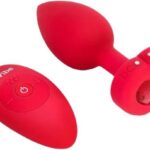 B-Vibe vibračný análny kolík Heart M/L s diaľkovým ovládaním (10