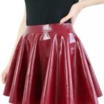 Červená latexová sukňa Misty