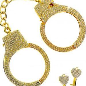 Zlaté kovové putá na ruky Shiny Obsession Erotické putá Pre páry