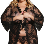 Plus size čipkovaný župan Veronica
