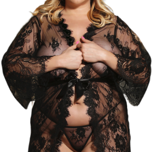 Plus size čipkovaný župan Veronica